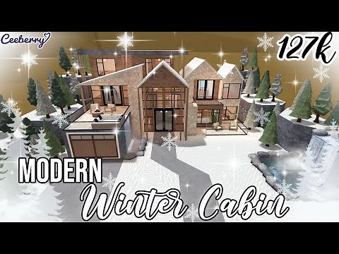 Bloxburg | Modern Winter Cabin 127k no large plot | Speed Build