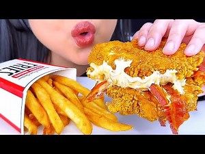 ASMR MUKBANG | KFC Double Down Fried Chicken Sandwich | Eating Sounds | ASMR Phan