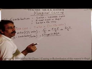Marginal Costing Basic Concepts and Formulas I Cost and Management Accounting VIdeo lecture