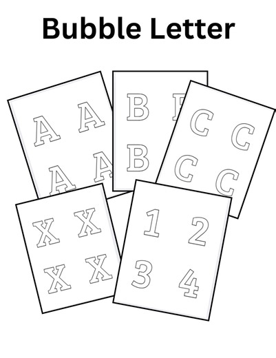 Printable Bubble Letters A–Z & Numbers 0–9 | Thick Outline Coloring Alphabet | Kids Craft Activity | Classroom Decor | PDF Download - Etsy