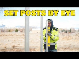 Setting Steel Fence Posts In Concrete BY EYE (No String!)
