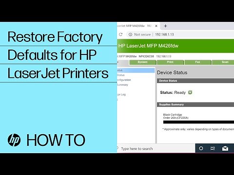 Restore Factory Defaults | HP LaserJet Pro Printers | HP Support