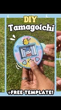 ☁️DIY Cardboard Jumbo Tamagotchi Tutorial!! + Free Template✂️