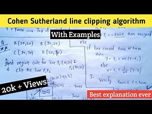 Cohen Sutherland line clipping algorithm with examples in computer graphics | Lec-27
