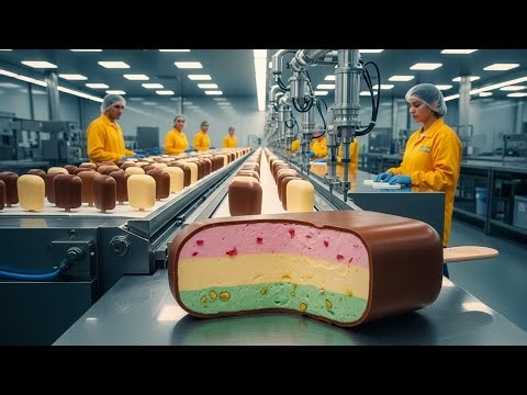 Inside a Modern Ice Cream Factory : From Milk to Frozen Treats (Full Process)