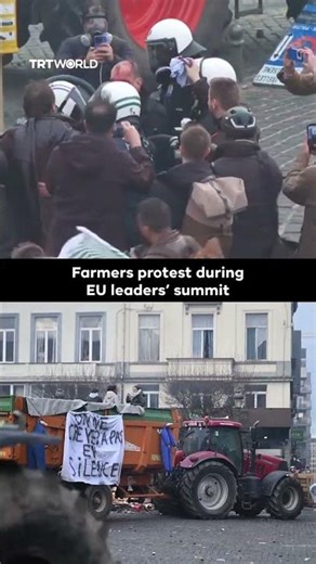 European farmers hold protests in Brussels