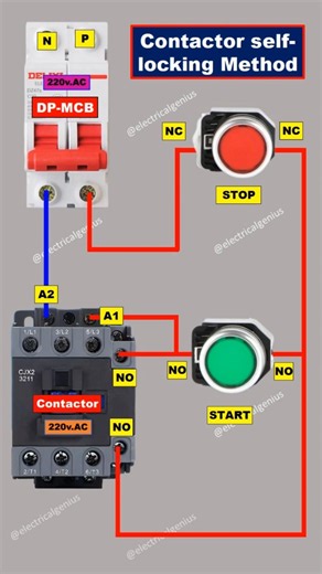 Contactor Self Locking Circuit Explained | Self Holding Contactor