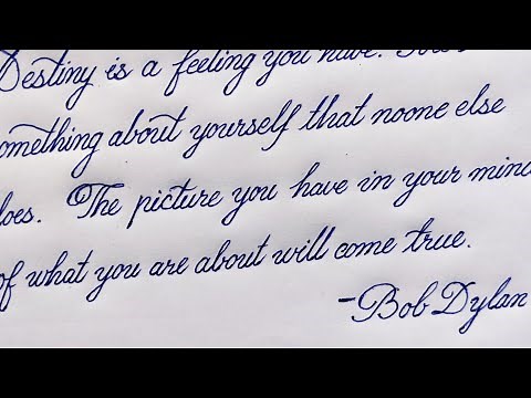 Beautiful neat and clean cursive handwriting