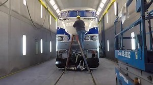 17K views · 429 reactions | When Metra received the first batch of F59PHI locomotives from Amtrak, crews in the paint booth started work on an express paint job to get the locomotives into service as quickly as possible. Check out the time-lapse video of the process below! | Metra | Facebook