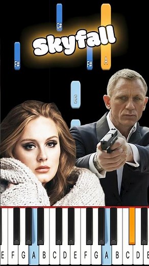 Adele Skyfall Piano Tutorial! Medium - Short