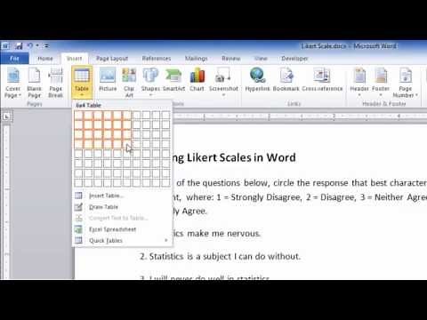 How to Create a Likert Scale/Questionnaire in Word