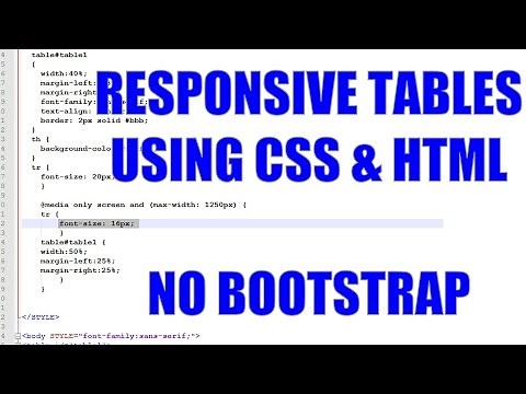 Simple Responsive Tables in CSS and HTML without Bootstrap
