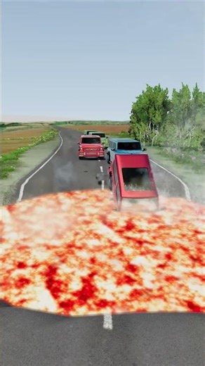 Epic Mercedes G-wagon vs Gwagons vs lava pit #051 - BeamNG Drive | wheels Simulation