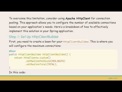 Boost Your RestTemplate Performance: Increase Max TCP Connections