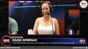 13K views · 141 reactions | Golfer & model Paige Spiranac joined the GBag Nation live from Radio Row in New Orleans! Watch the entire interview here: https://shorturl.at/nMDam | 105.3 The Fan | Facebook