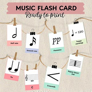 50 Music Notes and Symbols Montessori Flashcards ‒ Printable Digital Download (A4   2.19×3.19 in Cards & Individual High-res Jpgs) - Etsy Canada