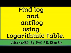 Using logarithm table find logarithm of the given number