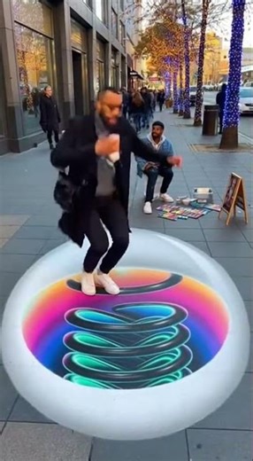 She's a Secret Acrobat! 🤯 Watch Her Jump OFF The 3D Art