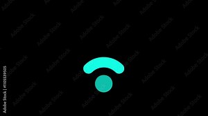 wi-fi symbol icon signal graphic. Wi-Fi signal icon animation. looped animation. Wireless Signal Icon. line wifi wireless internet network. Stock Video