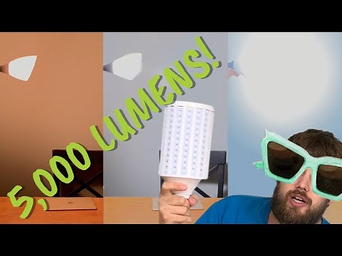 A SUPER BRIGHT 5000 Lumen LED Corn Light! E26 base INCLUDING a comparison!