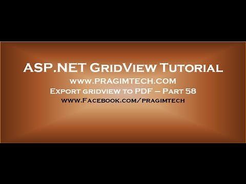 Export gridview to pdf in asp.net - Part 58