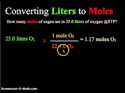 CH 10 CHEMISTRY CONVERTING MOLES AND LITERS @STP