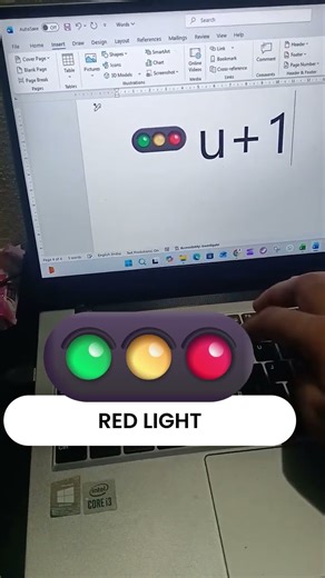 How to insert red light Symbol Word Tricks #computer #excelshortcuts #hilights #Productivity #symbol