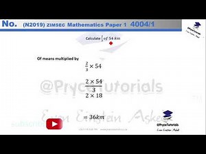 ZIMSEC Mathematics Paper 1 2019 O Level