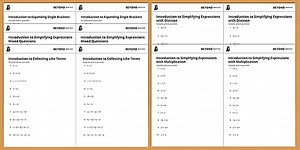 An Introduction to Simplifying Algebraic Expressions Worksheets - KS3 Maths