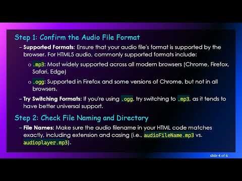 Resolving the Issue: Audio Not Playing in HTML