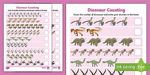 Dinosaur Counting up to 20 Worksheet