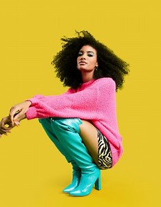 ASOS DESIGN oversized crew neck sweater in pink | ASOS