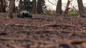 X-Maxx dominates the terrain as it rips through the woods. This isn’t just a romp through the forest; this is a full-throttle blitz. With 4-wheel drive traction, VXL-6s brushless power, and Traxxas Stability Management, X-Maxx chews up the muddy, leaf-covered terrain in a hurry. The waterproof electronics get put to good use as X-Maxx bombs through water. The trail titan puts all four GTX shocks to the test as it tackles roots and big air. Massive size and epic fun, combined with Traxxas-tough d