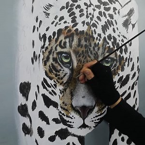 234K views · 10K reactions | Jaguar - acrylic on panel. A little...