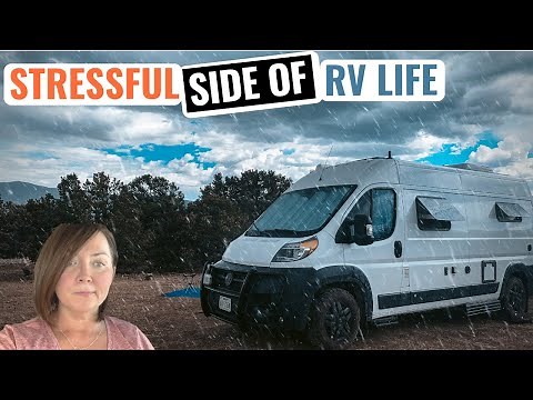 RV LIVING 45 MPH Winds in THUNDER & HAIL Storm | RV Camping in a Campervan