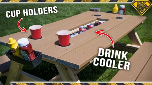 How to build a sturdy picnic table with integrated cup holders