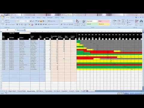 Excel Graphical Production Planning and Control Planner, Manufacturing BOM Scheduling, Demo Part 1