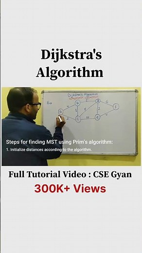 Learn Dijkstra Algorithm in an easy way with a simple example 🚀 CSE GYAn