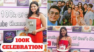 141K views · 6.6K reactions | 100k celebration ||Silver play button unboxing . . For more exclusive content subscribe YouTube channel . . https://www.youtube.com/c/GeetsStory #geetsstory #youtube #srijlaguha #rob #mallika #100k | Geetashree Roy | Facebook