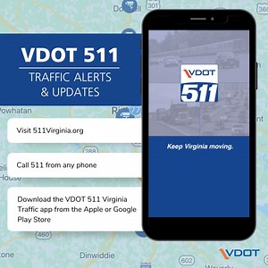 **REMINDERS for travel during and after severe storms:** · Wipers on? Headlights on! · Check [511virginia.org](https://www.511virginia.org/) for road conditions along your entire route before starting a trip. Limit travel in affected areas. · Drive slowly and obey road closure signs and barriers. Turn around, don’t drown! · If you spot a road hazard (downed tree, flooded road) visit [my.vdot.virginia.gov](https://my.vdot.virginia.gov/) or call VDOT's Customer Service Center at **1-800-FOR-ROAD (