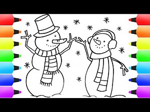 How to Draw a SNOWMAN | Snowman Drawing Tutorial (Easy): 3 Snowmen Friends