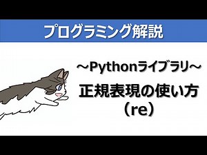【Pythonライブラリ】正規表現の使い方（re）～プログラミング解説動画～