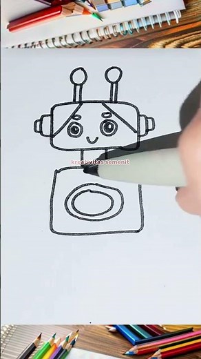 cara menggambar robot #menggambar #tutorialmenggambar #art