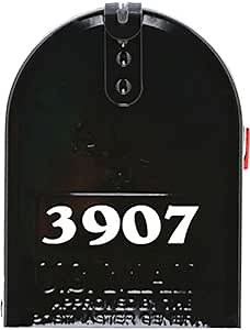 Custom Mailbox Numbers or House Lettering Name Vinyl Decal Sticker 1" Tall - Mail Post Home White