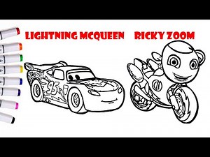✅ Learn How to draw RICKY ZOOM with Lightning McQueen | COLORING MOTOCYCLE - CARS | Art Colorkids