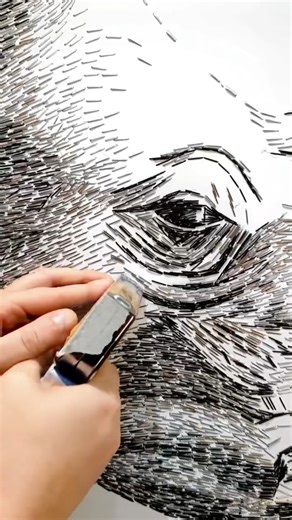 Art Daily Dose on Instagram: "Slava Zaitsev is an artist who creates highly detailed animal portraits using thousands of staples as his sole medium. By carefully placing each staple according to tone and depth, he builds images layer by layer — from shadow to highlight — much like a traditional drawing, but with an entirely unexpected material. Artist: @zaitsev_kzn #art #artist #stapleart #portrait"