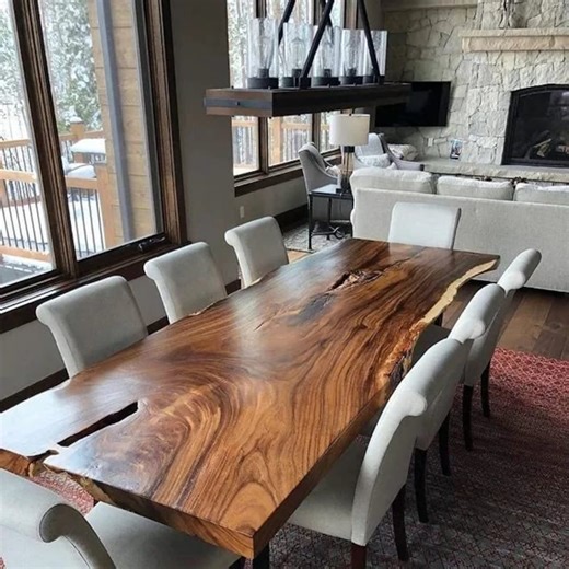 Live Edge Walnut Dining Table: Walnut Farmhouse Kitchen - Etsy