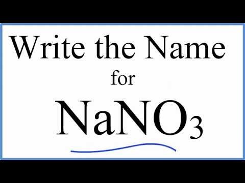 How to Write the Name for NaNO3