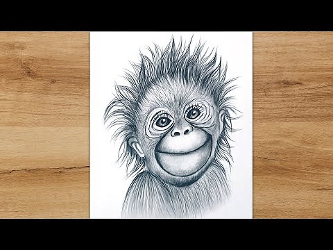 How to Draw a Baby Monkey Step by Step| Realistic Monkey Drawing