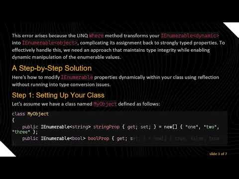 Handling IEnumerable Properties in C# via Reflection